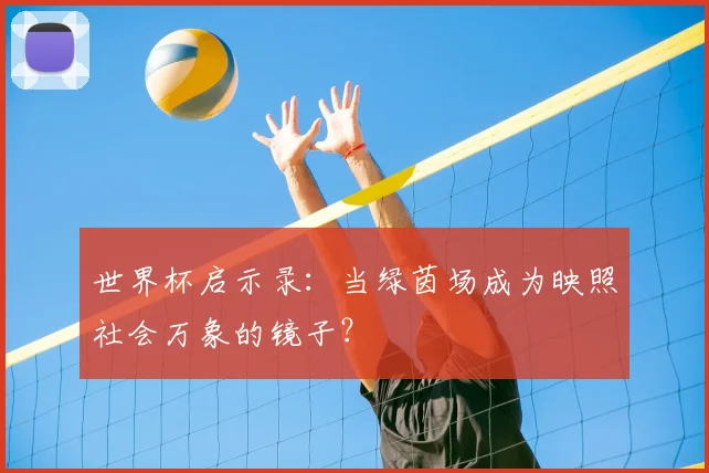 世界杯启示录:当绿茵场成为映照社会万象的镜子?